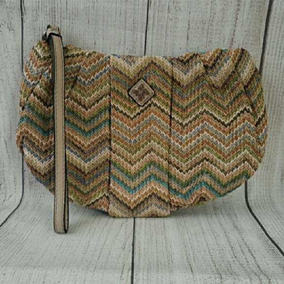 Simply Vera by Vera Wang Pleated Wristlet Chevron‎ Multicolor - Picture 1 of 10